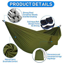 Vegena Amaca da Campeggio, 300 x 200 cm Amaca da Giardino, Amaca da Campeggio da Viaggio Ultraleggera Traspirante,Nylon da Paracadute ad Asciugatura Rapida, 2 x Moschettoni ,2 x Corde in Nylon