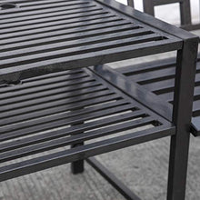 Outsunny Panchina da Giardino Moderna 2 Posti con Tavolino e Foro per Ombrellone Arredamento da Esterno 165x52x83cm Nero