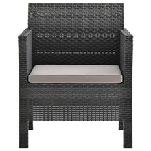 SKM Set Divano da Giardino 2 pz con Cuscino in PP Antracite