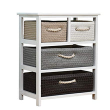 FEANG Comodino Comodino Moderno della Camera da Letto dell'Armadio Minimalista della mobilia del Rattan di Legno Solido Tavolino Laterale