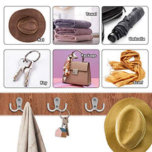 5 ganci doppi per accappatoio, in metallo, stile retrò, doppio appendiabiti per bagno, camera da letto, porta, parete con 10 viti (argento)