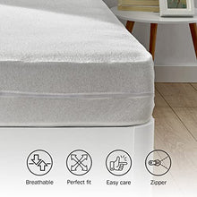 Pikolin Home -Housse de matelas bleue en tissu éponge élastique et respirante qui couvre les 6 côtés du matelas