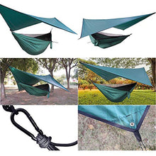 Ruixf Amaca da Campeggio con Zanzariera e Telone - Amaca in Paracadute Nylon, Carico di 300 kg, Antivento Antipioggia e Resistente ai Raggi UV, Verde