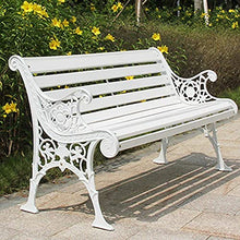 LXLH Panca da Giardino 49in Parco Giardino terrazza panchina in Legno massello, Doppia Seduta per Esterni Cortile panchina per Il Tempo Libero Sedile in ghisa, Legno anticorrosivo Sedia Portico r