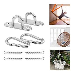 Amaca Ganci Appesi Kit Swing Appendini Heavy Duty in Acciaio Inox Per I Set in Legno Altalena Con Pneumatico Girevole Sedile Trapeze Yoga Argento
