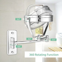 Himimi Illuminazione a LED per Specchio cosmetico e ingrandimento 1x / 7X, Specchio per Il Trucco da Parete, Girevole a 360 ° Pieghevole per Il Bagno per Il Trucco e la rasatura