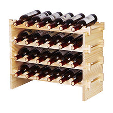 YQJ Portabottiglie Impilabile in Legno Portabottiglie da Appoggio, Installazione Facile, per Cucina, Bar, Cantina, Ripostiglio,Paint,1 Tier 6 Slot