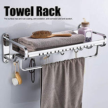Cocoarm Porta Asciugamani da Parete in Acciaio Inossidabile da 60 cm Porta Asciugamani da Bagno o da Cucina Porta Asciugamani Mensola da Bagno con 5 Ganci 58x23x19 cm