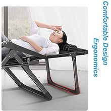 XLYYHZ Sedia Zero Gravity Lettino Prendisole ， Sedia da Esterno Zero Gravity ， Sedia da Giardino Pieghevole in Metallo Sedia da Giardino reclinabile Relaxer con Cuscini Neri Spessi Chaise Lounger