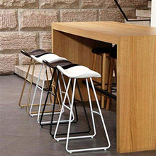LWW Sgabelli, in pelle marrone cucina presiede i piedini in metallo per colazione Contatore e Casa Sgabello arte del ferro individuale pranzo Angolo Altezza moderne imbottite Schienali,Seatheight80cm