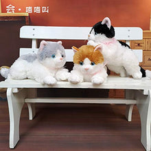 YiXing, 1 bambola di gatto simulata da 15 a 40 cm, peluche per gattino, cuscino per dormire, regalo per fidanzata (colore bianco, 40 cm)