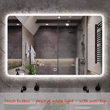 Specchio Specchio Grande, Specchio da Bagno Illuminato a LED, Specchio cosmetico Rettangolare Senza Cornice, Pulsante a sfioramento retroilluminato 500x700mm