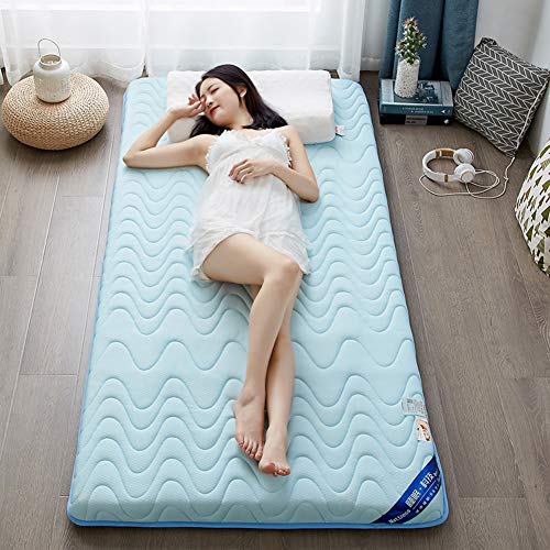 qwert Sleeping Tatami Floor Futon Materasso, Pieghevole Lattice Tatami Tappetino Spesso Tatami Mat Dormitory Floor Mat Sleeping Pad c 150x190 cm