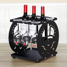 Cremagliera Del Vino Del Metallo Porta Bottiglie E Vetro Pratico Scaffale Per Bottiglie Di Vino- Decorazione Domestica Portabottiglie, Contiene 3 Bottiglie Di Vino E 6 Calici