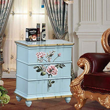 XUSHEN-HU Comodini Americana Dipinta a Mano Comodino Tre Secchio Locker Retro Semplice Verniciato Tavolo Luce d'angolo (Colore: Blu, Dimensione: 61x37.2x72cm)