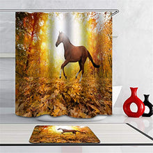 LIYAN Combinazione Bagno. Immagini Chiare E Colori Vivaci Rendono Il Tuo Bagno Pieno di Vita. Accessori da Bagno. Foglie Cadute Gialle. Cavallo.