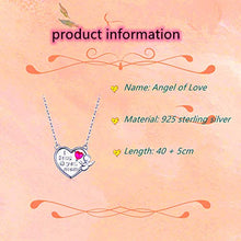 Baoxiaohed Collana in Argento Sterling, Parole di Impronta Collana S925 Argento Amore Cuore Angelo, Adatto per La Festa della Mamma, Regali di Anniversario E Regali di Compleanno