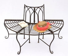 Panca 121071 Panca da Giardino in Metallo 127 cm Panca-Seduta Panca-Suolo Panca Rotonda Marrone