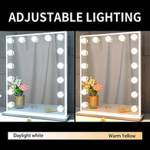 BEAUTME Specchietto da toilette illuminato con lampadine a Led , specchio da trucco in stile hollywood Specchi da cosmesi con design Touch Control, specchi da tavolo o da appoggio a parete (Bianco)