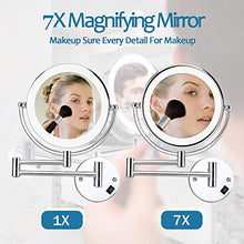 HGXC Specchio per Il Trucco con Montaggio a Parete 7X Specchio cosmetico ingranditore a 360 ° Specchio da Bagno Girevole allungabile su Due Lati per Bagno