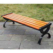 Panca da Giardino in Legno A 2 Posti, 120 Cm, Mobili da Esterno, Seduta con Doghe in Legno, Gambe in Metallo, Panchina per Balcone, Patio, Senza Schienale