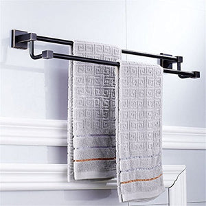 MBYW Portasciugamani Moderno Minimalista Portasciugamani Elegante per Il Bagno di Moda Portasciugamani Anticato da Bagno in Rame Anticato con Bagno in Ottone Nero, Portapacchi Doppio palo 59cm