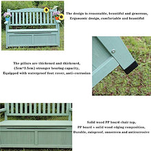 LXLH Panca da Giardino 48 Pollici Parco Giardino mobili da terrazza Panca, Panca Multifunzionale in Legno massello con Cerniere di Sicurezza, Sedia Portico retrò con Schienale bracciolo Sedile PE