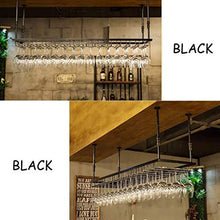 KDMB Porta Bicchieri, portabottiglie da Vino sospeso a soffitto Portabottiglie in Metallo per Bicchieri da Vino Marrone, Dimensioni: L90 * L35cm