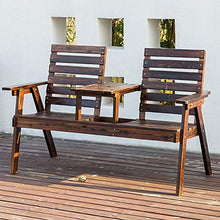 Panca per il tempo libero con panca per patio da giardino da 61,8 pollici, sedia da caffè doppia in legno massello anticorrosivo per esterni con bracciolo schienale, sedie per portico possono essere
