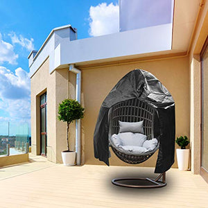 Rehomy - Coprisedia antipolvere resistente all'usura, per sedia a dondolo da esterno, protezione per sedia da esterno, accessorio per mobili, colore: nero