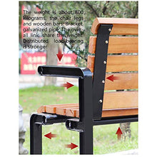 GaoF Sedia da Giardino per Esterni in Legno massello per Uso Domestico, panchina per Il Tempo Libero da terrazza con Schienale e braccioli, Panca da Giardino con Struttura in ghisa