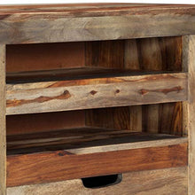 FAMIROSA Credenza Grigia 100x30x50 cm in Legno Massello di Sheesham