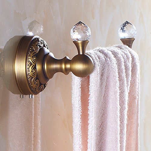 MBYW Portasciugamani Moderno Portasciugamani Elegante per Il Bagno di Moda Antico unipolare Europeo Bagno Porta del Bagno portasciugamani Bronzo Asciugamano Barra di Rame unipolare (A55C), 18 cm