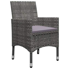 SKM Set Bistrot Giardino 3 pz Polyrattan e Vetro Temperato Grigio (11.4kg) Grigio-8359