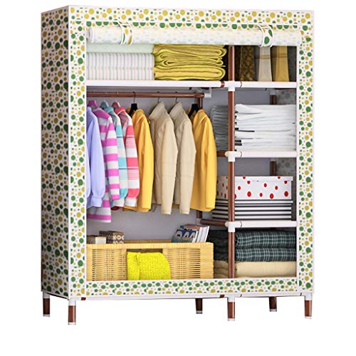 Tela Armadio Lo Stoccaggio Vestiti Appesi Affitto Casa Bold Camera 25 Millimetri Portatile Scaffalature Metalliche in Camera 128X46X175CM MUMUJIN (Color : A)