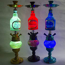 GSYH Lega di Alluminio Narghilè, 75cm Arabo Shisha con Luce a LED Completa 4 Tubo Flessibile per Partito Family Dining,Giallo