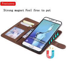 Bear Village Cover Galaxy S6 Edge Plus, Custodia Premium Flip Custodia per Samsung Galaxy S6 Edge Plus, Custodia con Porta Carte e Chiusura Magnetica, Marrone