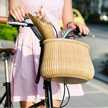 MAHFEI-Cestini Portaoggetti Cesto in Rattan Cestino della Bicicletta Cesto Appeso Cesto di Verdure Stile Casale Tessuto A Mano Raffinatezza Indossare (Color : Natural 29x20x18cm, Size : 1PCS)