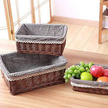 XIXIAO - 3 scatole di vimini pastorale in rattan, per armadi, cassetti, armadio, cassettiera, cassettiera, cassettiera, 36 x 27 x 14 cm, 31 x 22 x 12 cm, 26 x 18 x 10 cm, marrone