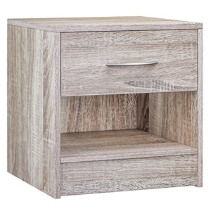 Casaria Comodino 41x39x28 cm Cassetto Portaoggetti con Maniglia Camera da letto Ripiano Aperto