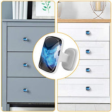 Set di 4 maniglie rotonde per armadio da cucina, credenza, cassettiera, cassettiera, con viti, per cucina, comò, armadietto, bagno, armadio volante, calcio blu fiamma