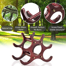 Gimars Portabottiglie Vino in Legno Naturale Scaffale Cantinetta da Tavolo Supporto per Bottiglie Vino Champagne Spumante, Marrone, 6 Bottiglie