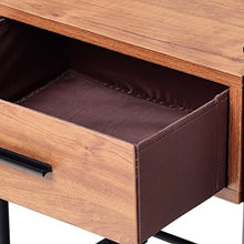 COSTWAY Tavolino Mobile Vintage Lato Divano, Mobiletto Porta Telefono con 2 Ripiani, Tavolino d’Appoggio per Salotto Ingresso Ufficio, in Ferro e Legno