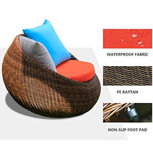 Set di Mobili da Giardino per Esterni, 3 Pezzi di Vimini in Rattan Divano da Giardino Moderni Set di Conversazione per Il Tempo Libero con Sedia Singola E Tavolino da caffè,Bianca