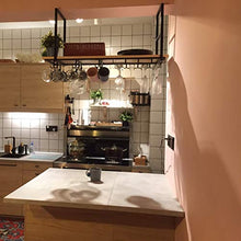 JHGJBJ Hanging Cremagliera del Vino, Battuto Titolare Bicchiere di Vino Appeso A Soffitto in Ferro, Mensola Multifunzionale con Ganci, Appesi Mangiatoie E Scaffali di Stoccaggio (Size : 100x30x50cm)
