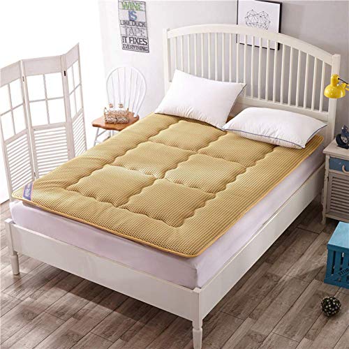 NMBC Tatami Pieghevole Materasso Futon Ground Materassi Tappetino 4d Mesh Giapponese Morbido Materasso Topper Tutte Le Stagioni Antiscivolo Dormire Materasso-King Marrone Chiaro
