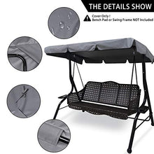Tetto di ricambio universale per dondolo da giardino a 3 posti, rivestimento di ricambio per tettuccio parasole, altalena (large, grigio) (Grigio, L)