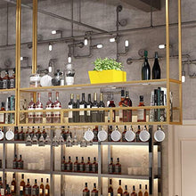 Wine Rack, Wine Rack stand soffitto industriale di vetro di vino con la Coppa gancio in metallo Hanging Holder Vino Accessori Vino 2-Tiers Capovolto attaccatura del supporto di bottiglia di vetro Rack