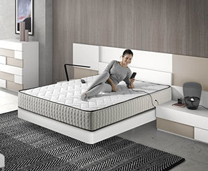 ECO-DE Materasso ALPES MASSAGER materasso in Memory Foam, con Visco gel 3d, materasso con sistema massaggio, copertura lavabile in lavatrice, materasso massaggiante 160 x 200 cm