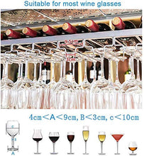 FWZJ Wine Lovers/Wine Rack Ceiling Wine Racks Hanging Wine Glass Holder Vintage Wine Bottle Holder Rustic Wall Mounted Wine Holder Stemware Holder| Adjustable Height Floating Wine